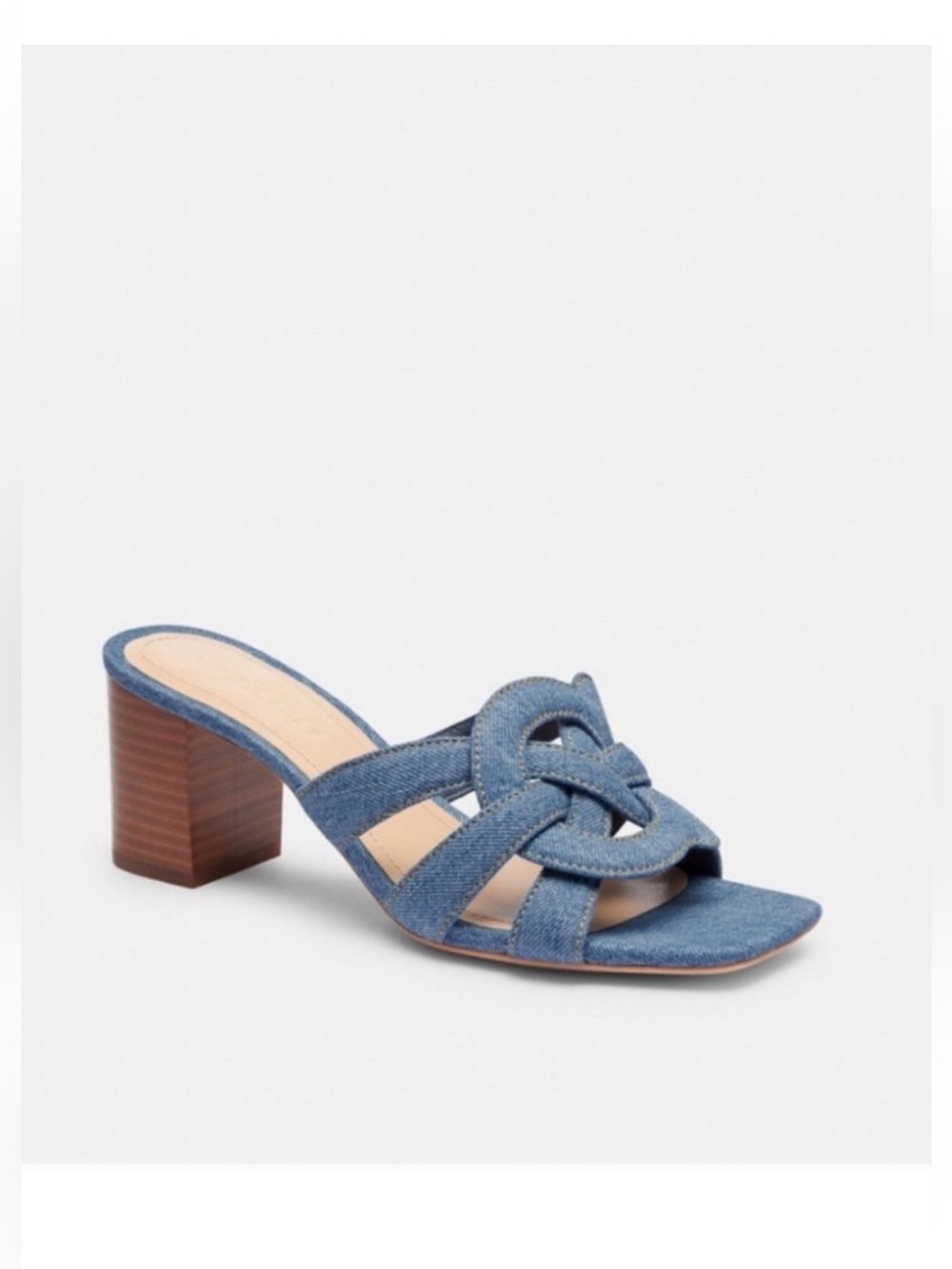 Coach new without box Nikki Leather Denim Women’s Sandals - Blue size 7